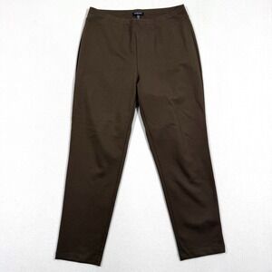 Eileen Fisher Pants Womens‎ Medium Petite Slim Ankle Pant Pull On Stretch Brown